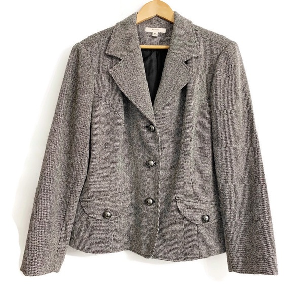 Merona Jackets & Blazers - Merona Bird’s Eye Tweed Wool Blend Blazer B13-729